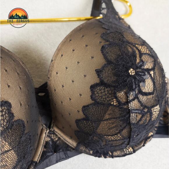 NWT Torrid Push-Up Bra Black XO Plunge Cozy Lace Straight Back Women's Size 44DD - Picture 4 of 9